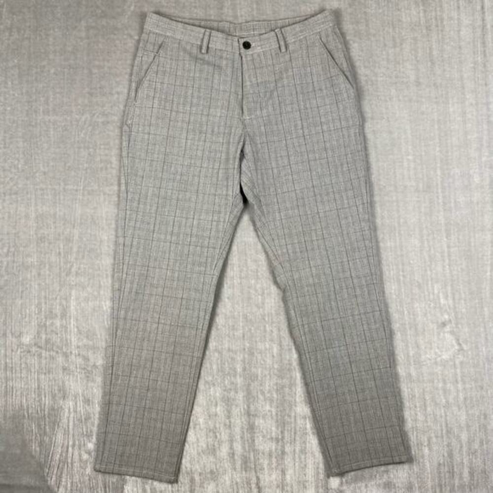 Zara Trouser‎ Pants Womens 32 Straight Leg Gray Plaid Heritage Academia Preppy